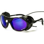 Daisan schwarze Gletscherbrille Bergsteigerbrille Sonnenbrille mit Kat. 4 Gläser 100% UV Schutz (Schwarz Metallic)