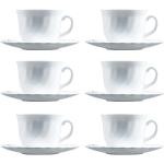 Weiße Luminarc Trianon Kaffeeservice aus Glas mikrowellengeeignet 6-teilig 6 Personen 