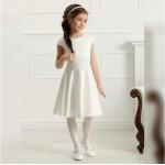 Elfenbeinfarbene Elegante Kinderfestkleider mit Reißverschluss für Mädchen 