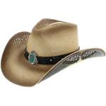 Beige Cowboyhüte aus Stroh 57 für Damen Größe M 