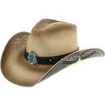 Beige Cowboyhüte aus Stroh für Damen 