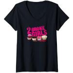 2 Broke Girls Cupcakes T-Shirt mit V-Ausschnitt