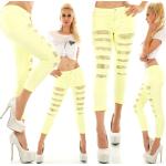 Gelbe Slim Fit Jeans aus Baumwollmischung für Damen 