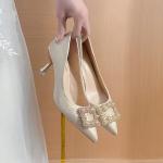 Beige Unifarbene Elegante Spitze High Heels & Stiletto-Pumps aus Gummi für Damen für die Braut für den für den Frühling 