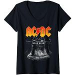 Schwarze AC/DC V-Ausschnitt Damenbandshirts Größe S 