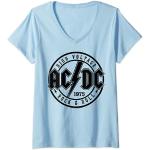 Blaue AC/DC V-Ausschnitt Damenbandshirts Größe S 