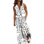 Reduzierte Weiße Elegante Langärmelige Kurze Abendkleider mit Glitzer aus Musselin für Damen Größe 5 XL Große Größen für den für den Sommer 