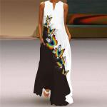 Boho Ärmellose Maxi V-Ausschnitt Sommerkleider aus Polyester für Damen Größe XS für Partys für den für den Sommer 