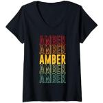 Damen Amber Pride, Bernstein T-Shirt mit V-Ausschnitt