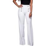 Beige Unifarbene Elegante Atmungsaktive Baggy-Pants & Baggy-Hosen aus Polyester für Damen Größe M für den für den Herbst 