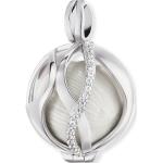 Reduzierte Silberne Elegante Engelsrufer Runde Klangkugeln aus Silber mit Zirkonia für Damen 