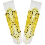 Gelbe Blumenmuster Vintage Fingerlose Handschuhe & Halbfinger-Handschuhe mit Perlen aus Spitze für Damen 