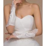 Rosa Blumenmuster Vintage Fingerlose Handschuhe & Halbfinger-Handschuhe mit Perlen aus Spitze für Damen für die Braut 