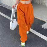 Orange Sportliche Atmungsaktive Freizeithosen aus Polyester für Damen 