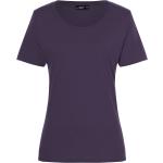 Auberginefarbene James & Nicholson T-Shirts aus Baumwolle für Damen Größe XXL 