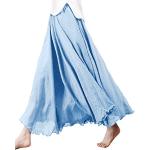 Hellblaue Unifarbene Elegante Maxi Leinenröcke aus Leinen für Damen Größe XS 