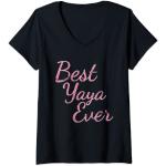 Schwarze Yaya Meme / Theme V-Ausschnitt T-Shirts für Damen Größe S 