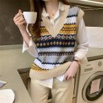 Khakifarbene Bestickte Damenstrickwaren aus Polyester Handwäsche Größe XL für den für den Herbst 