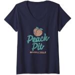 Beverly Hills 90210 Peach Pit Logo T-Shirt mit V-Ausschnitt