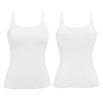 Weiße Rundhals-Ausschnitt BH-Hemden aus Viskose für Damen Größe M für den für den Sommer 