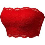 Rote Sexy V-Ausschnitt Bandeau-Tops & Tube-Tops aus Spitze für Damen Größe 3 XL Große Größen 