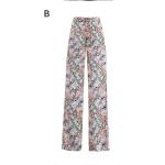 Bunte Blumenmuster Loose Fit Palazzo-Hosen aus Chiffon für Damen für den für den Sommer 