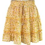 Grüne Gepunktete Boho High Waist Röcke & Taillenröcke mit Rüschen für Damen Größe L für den für den Frühling 