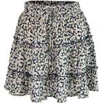 Marineblaue Gepunktete Boho High Waist Röcke & Taillenröcke mit Rüschen für Damen Größe 3 XL für den für den Frühling 