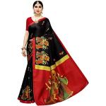 Schwarze Saris mit Landschafts-Motiv aus Viskose für Damen Einheitsgröße für Partys 