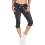 Schwarze HAILY’S Capri-Jeans aus Denim für Damen zum Oktoberfest für den für den Sommer 