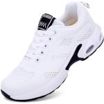 Reduzierte Weiße Low Sneaker mit Glitzer mit Schnürsenkel in Normalweite aus Stoff atmungsaktiv für Damen Größe 37 für den für den Sommer 