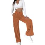Orange Loose Fit Palazzo-Hosen aus Cord für Damen Größe 3 XL 