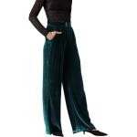 Dunkelgrüne Sexy Atmungsaktive Palazzo-Hosen aus Cord für Damen Übergrößen für Partys für den für den Herbst 