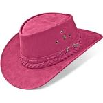 Pinke Cowboyhüte aus Rindsleder für Damen 