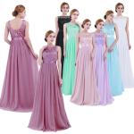 Violette Bestickte Maxi Lange Abendkleider mit Reißverschluss aus Chiffon für Damen Größe 5 XL Große Größen für den für den Sommer 