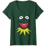 Grüne Sesamstraße Kermit V-Ausschnitt T-Shirts für Damen Größe S 