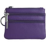 Violette Mini Geldbörsen mit Reißverschluss aus Leder für Damen mini 