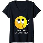 Schwarze Emoji Smiley T-Shirts für Damen Größe S 