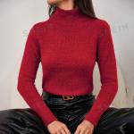 Reduzierte Rote Unifarbene SheIn Rollkragen Rollkragenpullover aus Wolle für Herren Einheitsgröße 