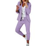 Pinke Karo Business Damenhosenanzüge aus Lammfell Größe M 2-teilig für Partys für den für den Herbst 