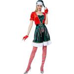 Dunkelgrüne Weihnachtself-Kostüme & Weihnachtswichtel-Kostüme aus Polyester für Damen Größe XL 