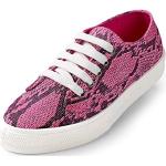 Damen Fashion Sommer Sneaker Halbschuhe Freizeit pink Glitzer Schuhe Schnürschuhe Textil Animal (40 EU)