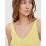 Gelbe Vero Moda V-Ausschnitt T-Shirts für Damen für den für den Sommer 