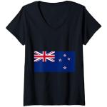 Damen Flagge Neuseelands T-Shirt mit V-Ausschnitt