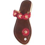 Rote SAWA Shoes Zehentrenner mit Knopf für Damen Größe 38 für den für den Sommer 