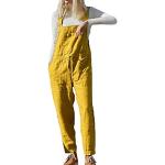 Gelbe Casual Freizeithosen aus Leinen für Damen Größe S für Partys für den für den Frühling 