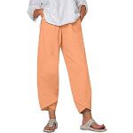 Orange Sportliche Atmungsaktive Bundfaltenhosen aus Softshell für Damen Größe 4 XL Große Größen 
