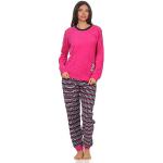 Pinke Elegante Normann Pyjamas lang aus Frottee maschinenwaschbar für Damen Größe S für den für den Winter 