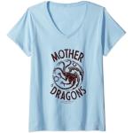 Blaue Game of Thrones Daenerys Targaryen V-Ausschnitt T-Shirts für Damen Größe S 