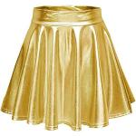 Goldene Mini Faltenröcke Metallic für Damen Größe M für Partys 